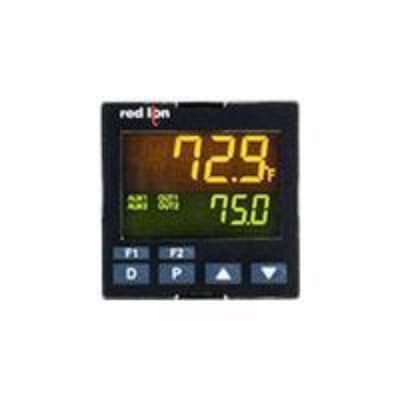Red Lion PXU11CB0 Red Lion PXU11CB0 is a digital temperature/process PID controller designed for flush mounting with an operational ambient air temperature range of 0 to +50°C. It features a 1/16 DIN size (W48mm x H48mm / 1.89" x 1.89"), making it compact for various applications. This model is part of the PXU PID controllers series and offers a degree of protection rated at IP65 NEMA 4X. It operates on a 24Vdc supply voltage and supports a 10Hz analog input sampling rate. Communication is facilitated through an RS-485 protocol. The controller includes one digital output (contact type 250Vac 3A), a secondary digital output (contact type), and one analog input that supports multiple signal types including 4-20mA, 0-20mA, 0-50mVdc, 0-5Vdc, 0-10Vdc, various thermocouple types (T, E, J, K, R, S, B, N, L, U, TXK), and RTD, with a 100ms sample period and 0.1 to 1° accuracy. Additionally, it features heater current monitoring protection, one digital user input, and one analog output for retransmission. The design includes 11mm orange and 7mm green digits for clear display. PXU11CB0 on Applied Automation