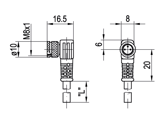 SensoPart 902-51615 902-51615 SENSOPART - M8 socket, 3-pin, 90° angled, open ends, 3-wire, length 5 m, a-coded, PUR, IP 67, IP 69, K3-5m-W-PUR 902-51615 on Applied Automation