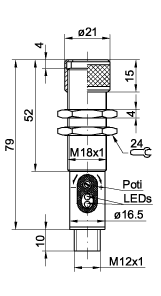SensoPart 510-51590 510-51590 SENSOPART - Photoelectric proximity sensor for adaptation of fiber-optic cables, FMS 18-34 UL4 510-51590 on Applied Automation