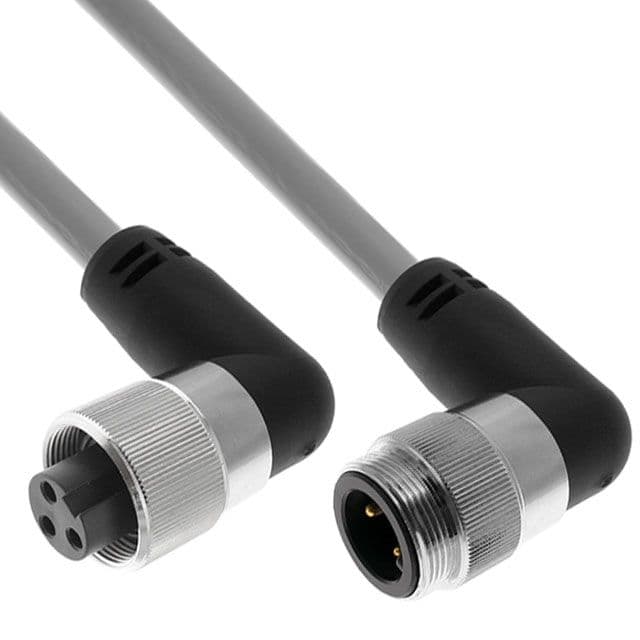 Mencom PMIN-40MFP-1M-R MIN Power Distribution Series, Cordset, 4 Pole, Male Right Angle / Female Right Angle, 1M, 10awg, 32A, Gray, PVC PMIN-40MFP-1M-R on Applied Automation