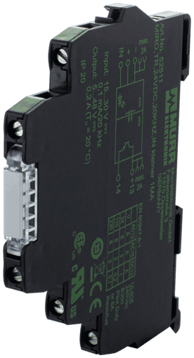 Murr Elektronik 52511 52511 Murrelektronik - MIRO TR 24VDC 20KHZ IN<(><<)>1MA OPTO-COUPLER MODULE, IN: 30 VDC - OUT: 48 VDC / 0.2 A, 12 mm screw-type terminal, Attention!Techn.modification-check usability! 52511 on Applied Automation