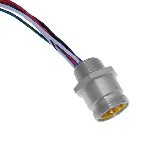Mencom MIN-8MR2-6 MIN Size II, Receptacle, 8 Pole, Male Straight, 6 Ft, 16awg, 5A, .5-NPT, Front Mount, Aluminum Clear Anodized MIN-8MR2-6 on Applied Automation