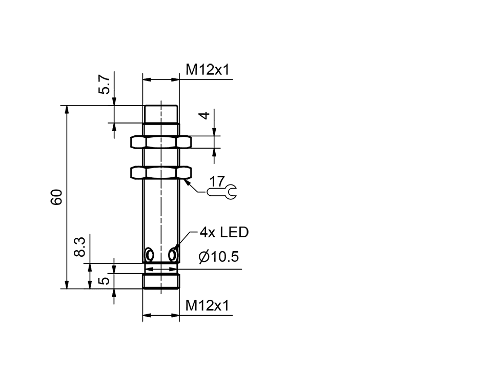 SensoPart 996-01009 996-01009 SENSOPART - Inductive sensor M12 / standard switching distance, IMT 12-S-NB2-PSL-L4M 996-01009 on Applied Automation