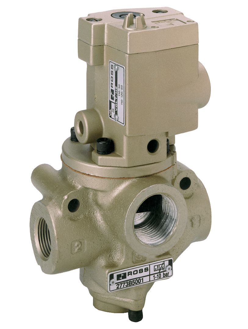 ROSS Controls 2753A9001 27 Series, 3/2 Single Air Pilot Valve, Normally Closed, Spring Return, Ports (In-Out) 2", NPT, Ports (Exhaust) 2-1/2" NPT 2753A9001 on Applied Automation
