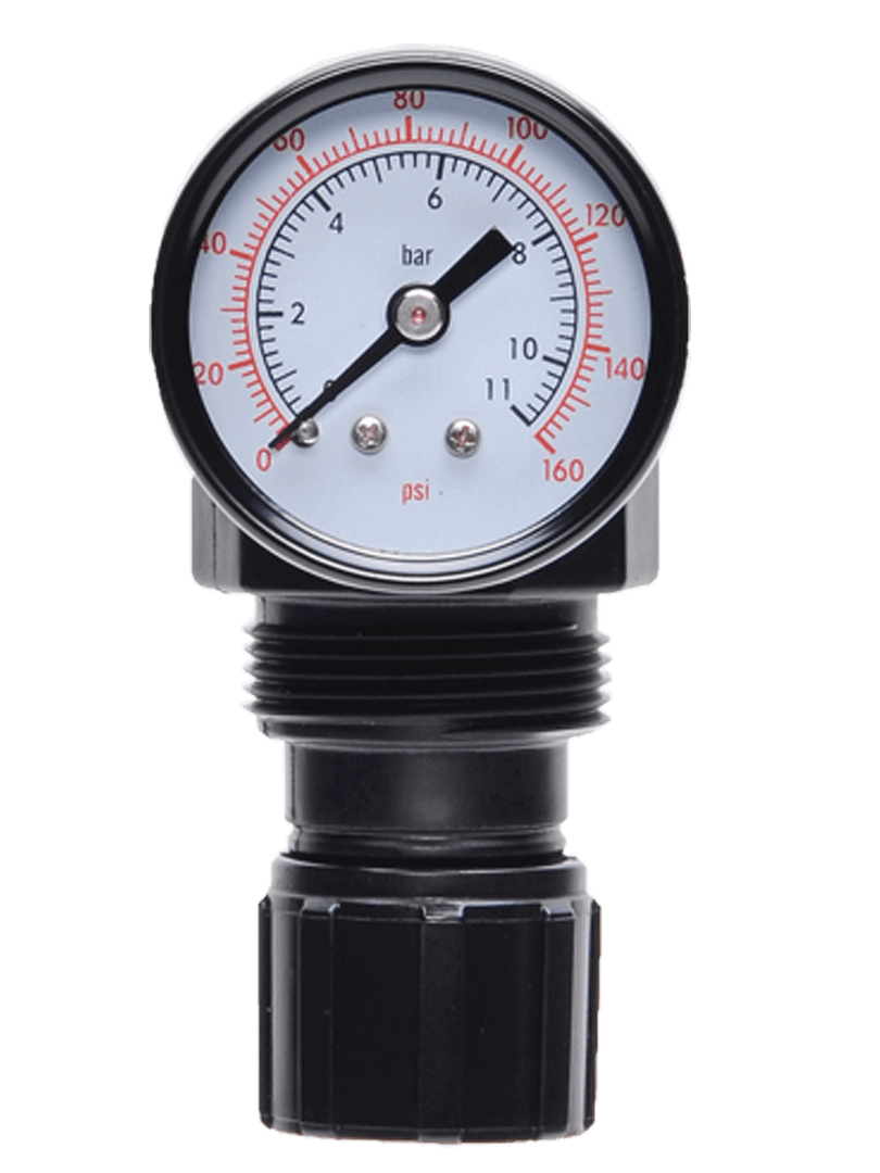 ROSS Controls 5211C1004 Regulator Miniature Series, Piston, Self-relieving, Standard Flow, 0-100 (0-6.9) Pressure Range, Knob Adjustment, 0-160 (0-11) Gauge, Port 1 Threaded 1/8", Port 2 Threaded 1/8", NPT 5211C1004 on Applied Automation