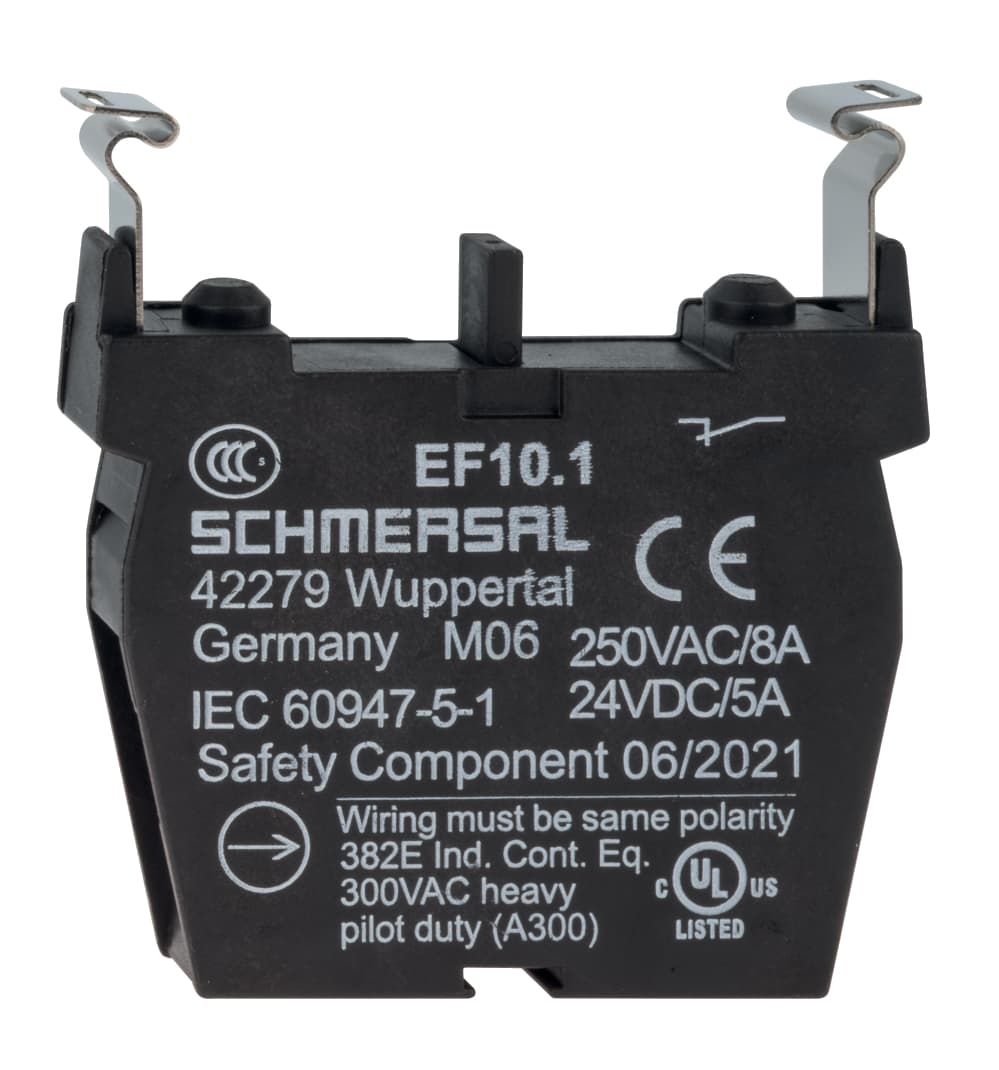 Schmersal EF10.1 EF10.1 Schmersal - Command and signalling devices; Contact and light terminal blocks (EF/EL); Screw connection; Mounting flange position 1; 11-12 (Contact labelling) EF10.1 on Applied Automation