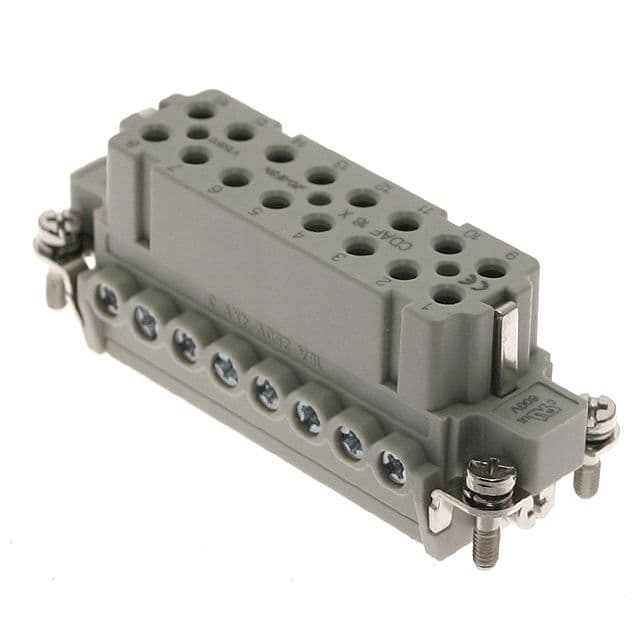 Mencom CDAF-16XN Standard, CDA series, Female Rectangular Insert, size 66.16, 16 pin, 16 amp, Screw, w/o pressure plate, (numbered 17-32) CDAF-16XN on Applied Automation