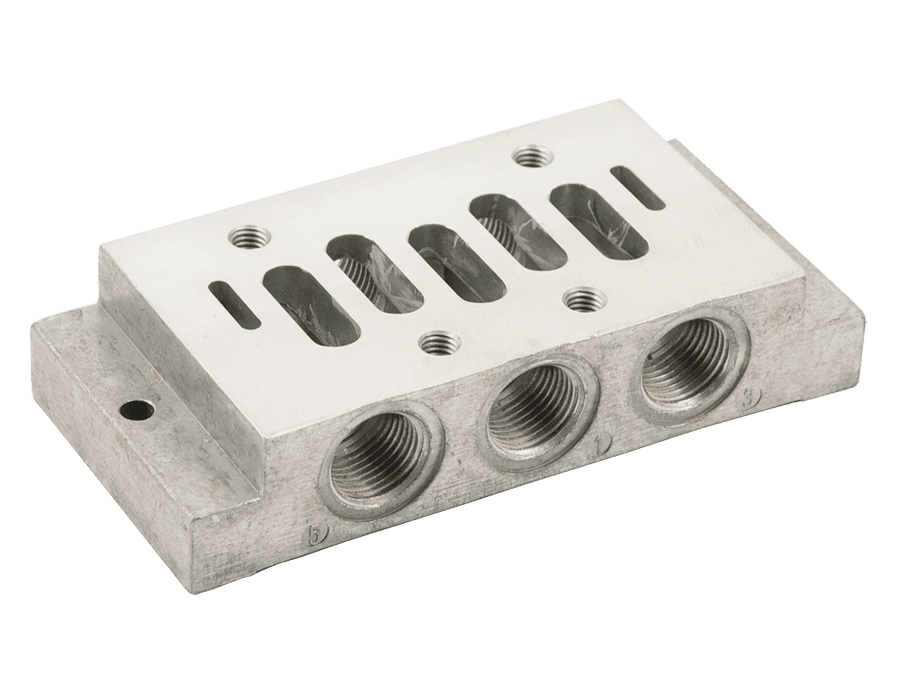 ROSS Controls 642K91 ISO 5599-1 Single Subbase, Size 1, Side Ports, 3/8" NPT (In-Out), 3/8" NPT (Exhaust) 642K91 on Applied Automation