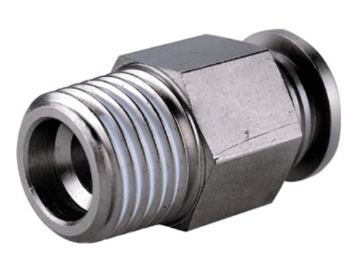 AirTAC NBPC1/2-1/2 Straight connector (NPT thread), Nickel plated brass, 1/2" inch tubing connection,1/2" NPT thread,NBR NBPC1/2-1/2 on Applied Automation