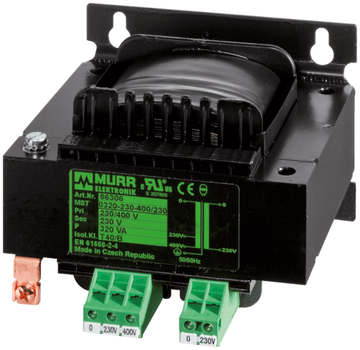 Murr Elektronik 86043 86043 Murrelektronik - MET 1-PHASE SAFETY TRANSFORMER, P: 800VA IN: 230VAC+/- 5% OUT: 24VAC 86043 on Applied Automation