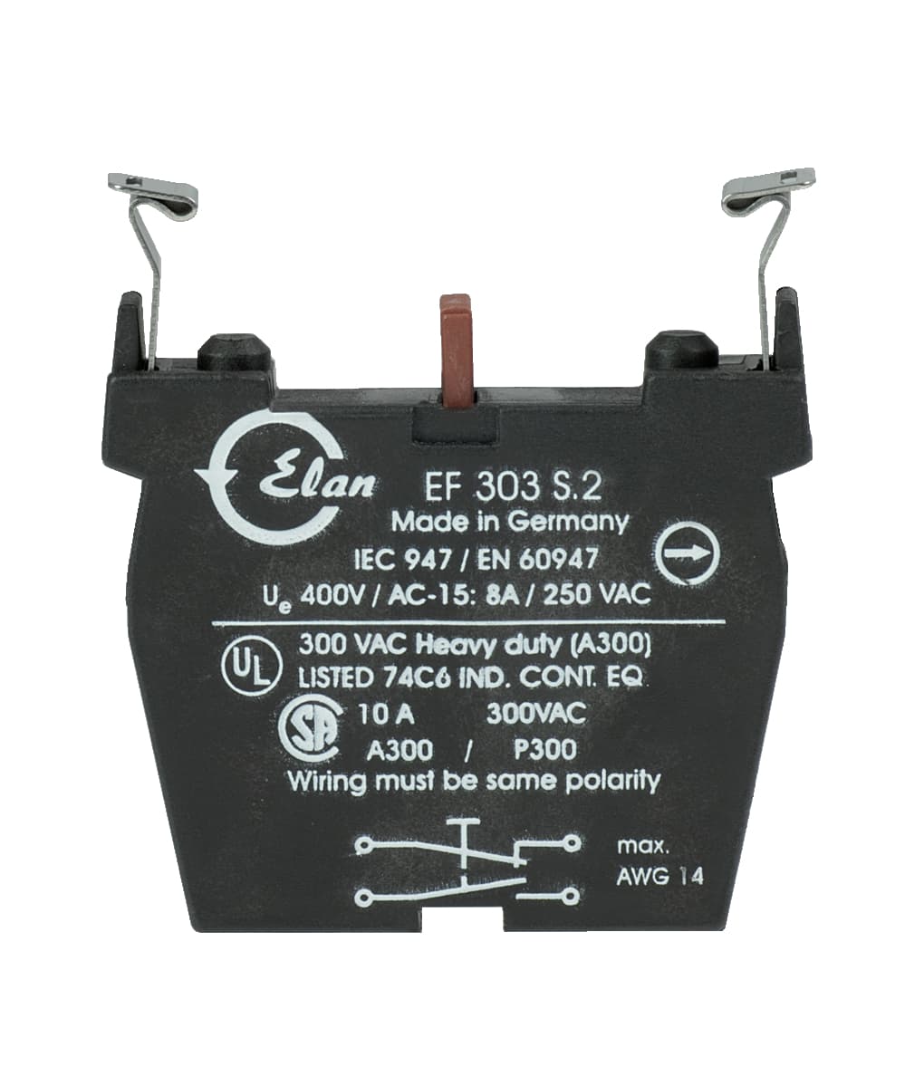 Schmersal EF102.1 Command and signalling devices; Contact and light terminal blocks (EF/EL); Screw connection; Mounting flange position 1; 11-12; 23-24 (Contact labelling) EF102.1 on Applied Automation