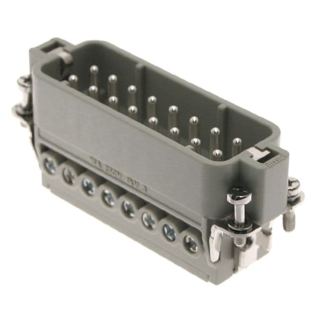 Mencom CDAM-16XN Standard, CDA series, Male Rectangular Insert, size 66.16, 16 pin, 16 amp, Screw, w/o pressure plate, (numbered 17-32) CDAM-16XN on Applied Automation