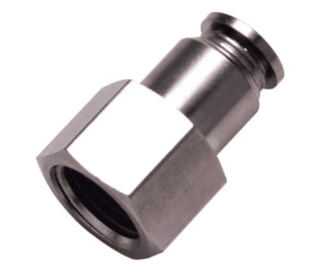 AirTAC NBPCF3/8-3/8 Straight female connector (NPT thread), Nickel plated brass, F3/8" inch tubing connection,3/8" NPT thread,NBR NBPCF3/8-3/8 on Applied Automation