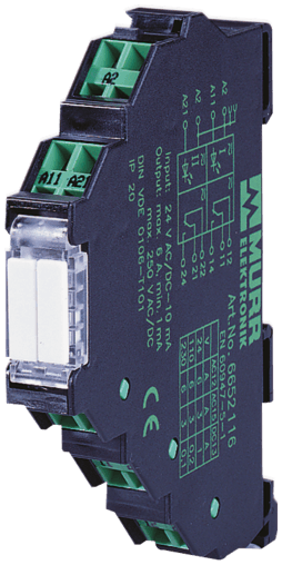 Murr Elektronik 6652110 6652110 Murrelektronik - MIRO 12.4 24VDC-2U INPUT RELAY, IN: 24 VDC - OUT: 250 VAC/DC / 6 A, 2 C/O contact - 6,2 mm spring clamp 6652110 on Applied Automation