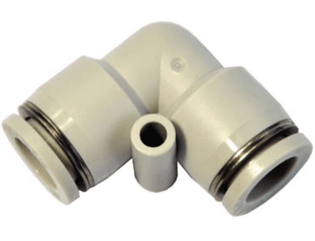 AirTAC PV10 Union elbow connector, Plastic body and plastic collar, 10 mm tubing connection,plastic, NBR, Gray PV10 on Applied Automation