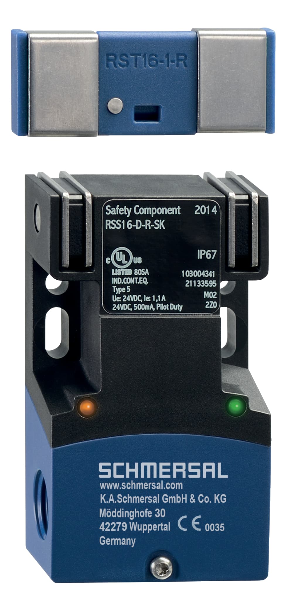 Schmersal RSS16-D-R-CC RSS16-D-R-CC Schmersal - Safety sensors; Electronic safety sensors; Universal coding with RFID technology; Spring pulley connection; Series-wiring unlimited; with latching; Thermoplastic enclosure; RFID-technology for needs-based protection against tampering; 3 different directio RSS16-D-R-CC on Applied Automation