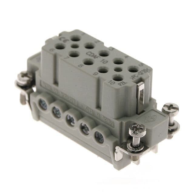 Mencom CDAF-10 Standard, CDA series, Female Rectangular Insert, size 49.16, 10 pin, 16 amp, Screw CDAF-10 on Applied Automation