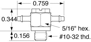 Clippard UT0-3002-PKG #10-32 to 1/16"-3/32" ID Hose Universal Fitting, ENP, Pack of 5 UT0-3002-PKG on Applied Automation