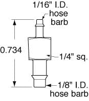 Clippard C42-PKG 1/16" ID to 1/8" ID Hose Connector, Pack of 5 C42-PKG on Applied Automation