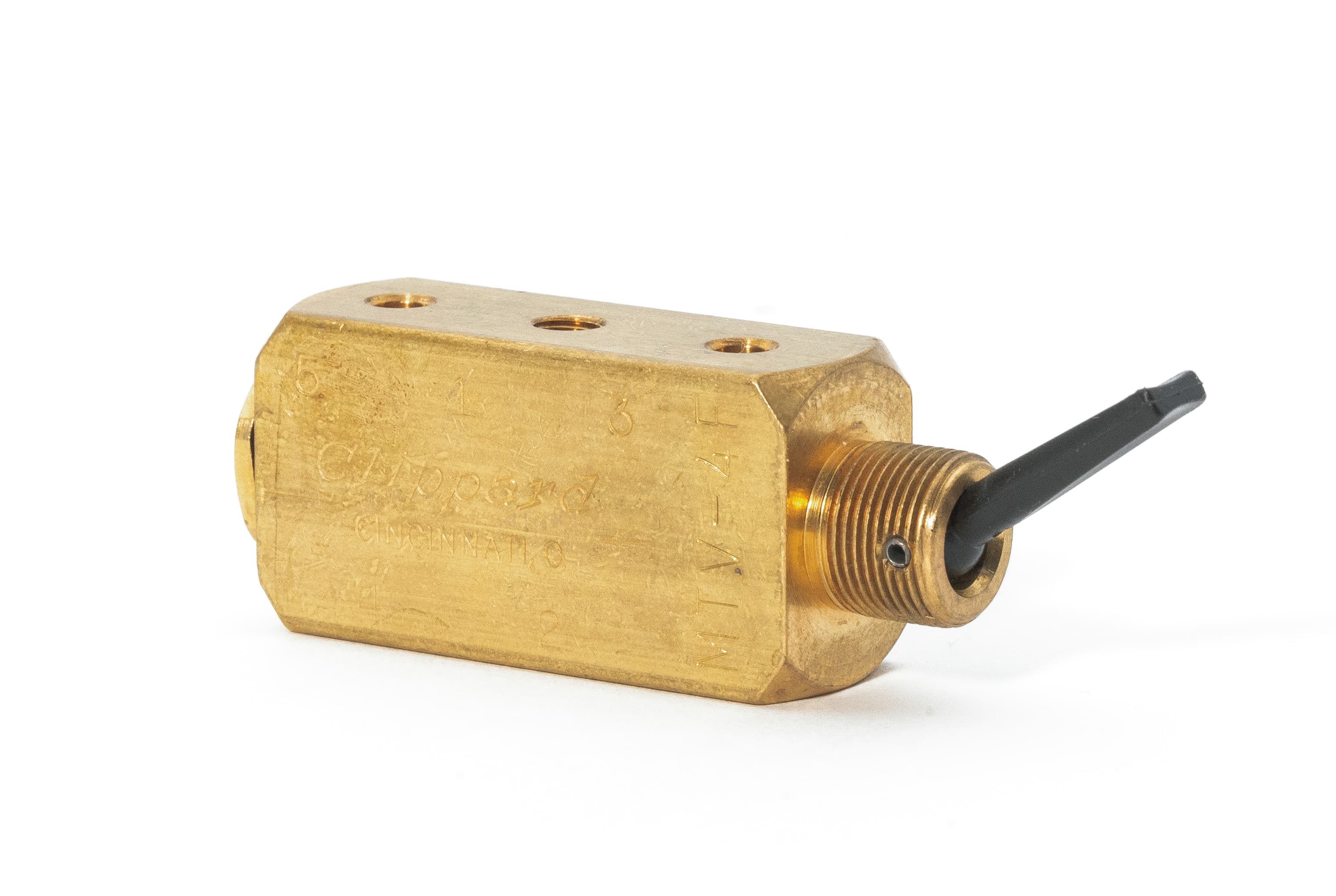 Clippard M-MTV-5F 4-Way Toggle Valve, Plastic Toggle, M5 M-MTV-5F on Applied Automation