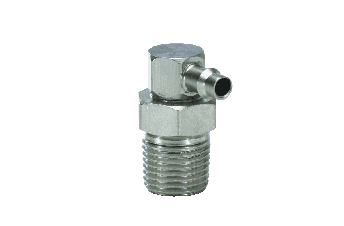 Clippard SP0-4-PKG 1/8" NPT to 1/8" ID Hose Positionable Elbow Fitting, ENP, Pack of 5 SP0-4-PKG on Applied Automation
