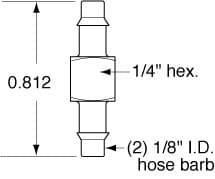 Clippard C44-BLK 1/8"" ID Hose Connector, 250 Pc. Min. C44-BLK on Applied Automation