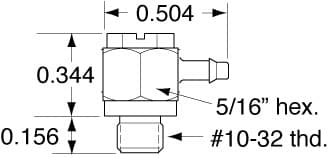 Clippard UT0-2-PKG #10-32 to 1/16" ID Hose Universal Fitting, ENP, Pack of 5 UT0-2-PKG on Applied Automation