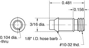 Clippard 12842-PKG 1/8" ID Hose Fitting, Less Hex, Pack of 10 12842-PKG on Applied Automation