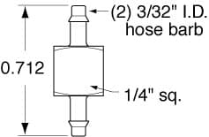 Clippard C33-BLK 3/32"" ID Hose Connector, 250 Pc. Min. C33-BLK on Applied Automation