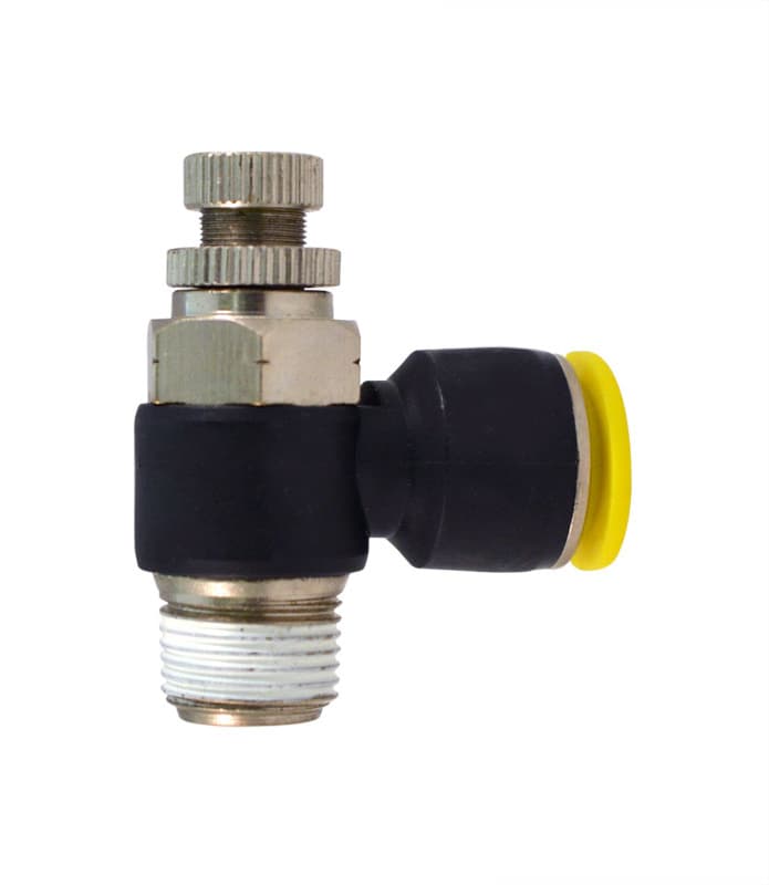 Clippard PQ-CV12Q Flow Control Valve, Meter Out from 1/4" NPT to 3/8" OD Tubing PQ-CV12Q on Applied Automation