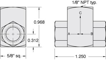 Clippard M-MJSV-1 Poppet Type Shuttle Valve, G1/8 M-MJSV-1 on Applied Automation