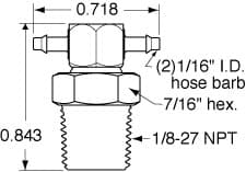 Clippard SP0-2002-BLK 1/8" NPT to 1/16" ID Hose Positionable Branch Tee Fitting, ENP SP0-2002-BLK on Applied Automation