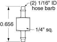 Clippard C22-BLK 1/16"" ID Hose Connector, 250 Pc. Min. C22-BLK on Applied Automation