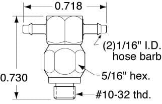 Clippard ST0-2002-PKG #10-32 to 1/16" ID Hose Positionable Fitting, ENP, Pack of 5 ST0-2002-PKG on Applied Automation