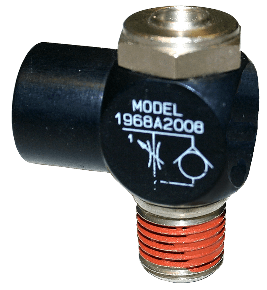 ROSS Controls 1968A2108 19 Series Flow Control Valve, Slot Adjustment, Right Angle, 1/4" NPT 1968A2108 on Applied Automation