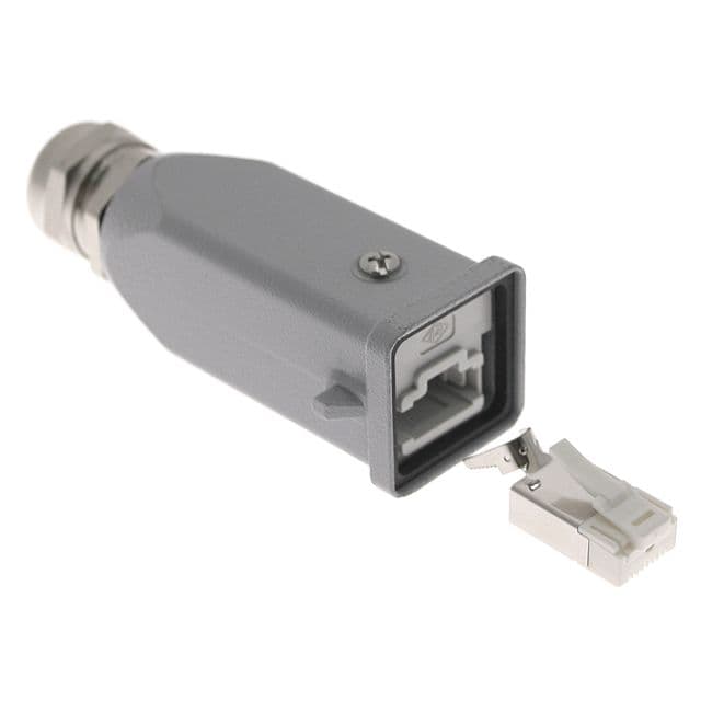 Mencom CJZA-4V Standard, CJ series, RJ45 Male Rectangular Hood and Insert, with 4 Data Contacts, size 21.21, Top PG11 entry CJZA-4V on Applied Automation