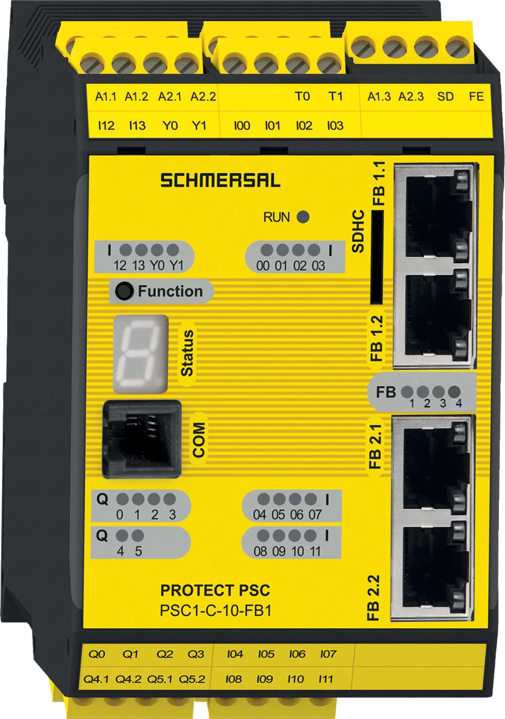 Schmersal PSC1-C-10-FB1 PSC1-C-10-FB1 Schmersal - Safety controllers; PROTECT PSC1; Memory card; conversion of the field bus protocols by software; integrated SD-Bus-Gateway; Modular expansion with up to 64 inputs / outputs; 4 safe 2 A pp-switching semiconductor outputs, switchable to 2 safe p- / n-switc PSC1-C-10-FB1 on Applied Automation