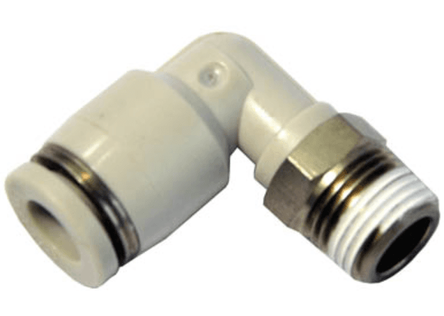 AirTAC POC803 Hexagon socket head straight connector (PT thread), Nickel plated brass body with plastic collar, 8 mm tubing connection,3/8" PT thread, Nickel plated brass, NBR, Gray POC803 on Applied Automation