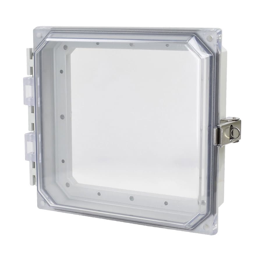 Allied Moulded Products AMHMI66CCL 6"x6" HMI Cover Kit with hinged clear cover and stainless-steel snap latch AMHMI66CCL on Applied Automation