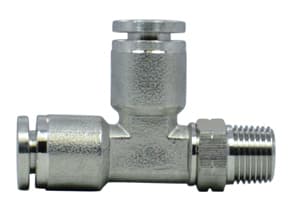 Clippard PQS-RT08N S/S Push-Quick Run “T”, 1/4", #10-32, Provides a simple method of connecting pneumatic components to each other and system piping. PQS-RT08N on Applied Automation