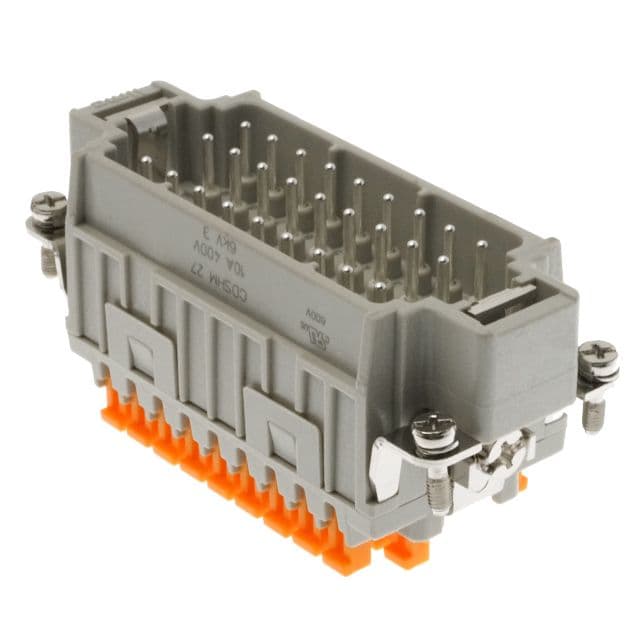 Mencom CDSHM-27 Hi-Density, CDSH series, Male Rectangular Insert, size 77.27, 27 pin, 10 amp, Squich Spring CDSHM-27 on Applied Automation