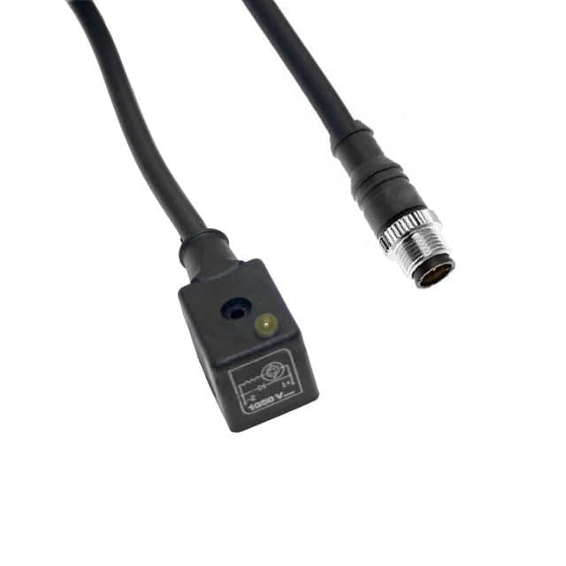 Mencom VDG-220-3501 Solenoid Valve Connectors, Cordset, 3 Pole, ISB 11mm, with 5 Pole M12 Male Straight, 2 Meters, 24V, 4A, LED w/MOV VDG-220-3501 on Applied Automation