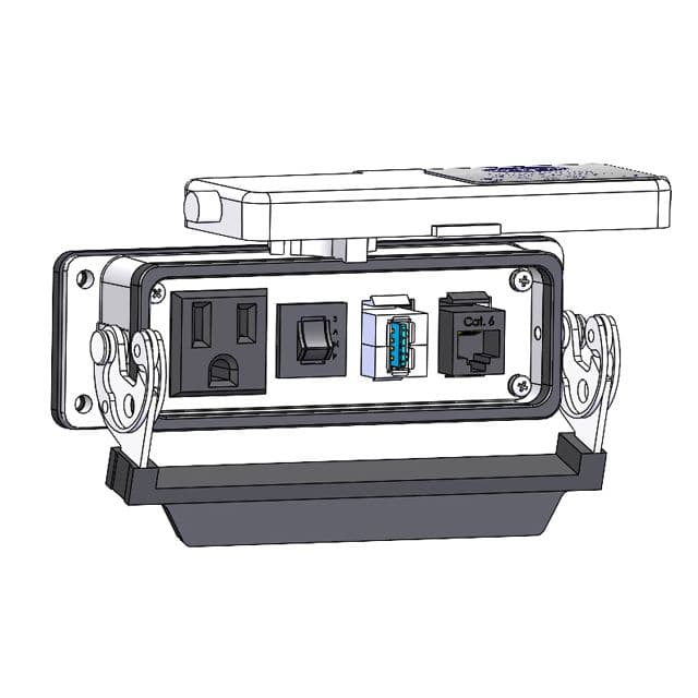 Mencom DP1-RJ45-USB-AFAF-R-24 Panel Interface Connector with Simplex outlet, RJ45, form A USB to form A USB, and 3amp reset, in a 24 housing DP1-RJ45-USB-AFAF-R-24 on Applied Automation