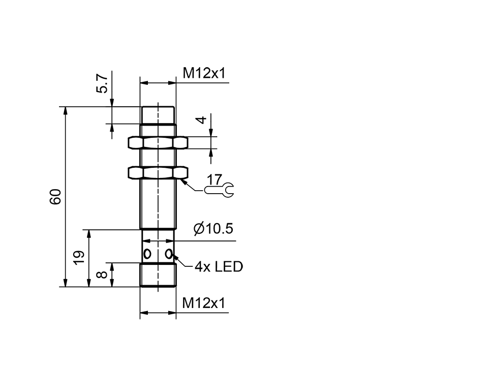 SensoPart 996-01020 996-01020 SENSOPART - Inductive sensor M12 / increased switching distance, IMT 12-S-NB3-PSL-L4M 996-01020 on Applied Automation