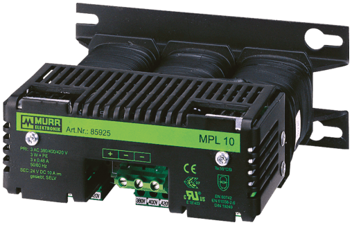 Murr Elektronik 85937 85937 Murrelektronik - MPL POWER SUPPLY 3-PHASE, SMOOTHED, IN: 400VAC+/- 5% OUT: 24V/50ADC 85937 on Applied Automation