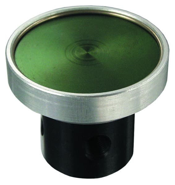 Clippard PB-2-RD 3-Way Low Force Actuation Push Button, Red (Green shown), Valve available with anodized color buttons., 3-Way low force Poppet Valve; Normally-Closed; depressing button blocks the sensing port causing rapid valve opening. PB-2-RD on Applied Automation