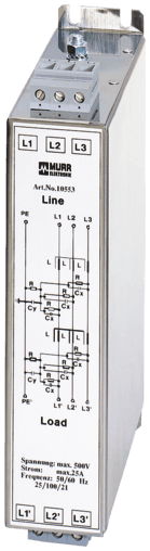 Murr Elektronik 10552 10552 Murrelektronik - MEF EMC-FILTER 3-PHASE 2-STAGE, I:16A U:3x500 VAC book-style 10552 on Applied Automation