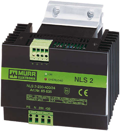 Murr Elektronik 85635 85635 Murrelektronik - NLS POWER SUPPLY 1/2-PHASE, LINEAR REGULATED, IN: 230/400VAC OUT: 24V/2ADC 85635 on Applied Automation