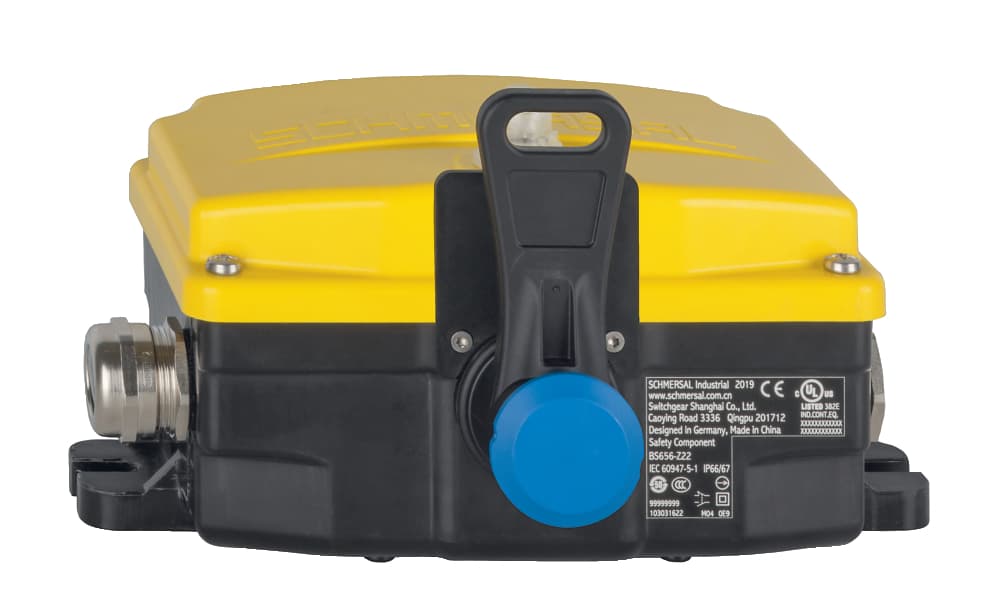 Schmersal RS656-Z22-G230 RS656-Z22-G230 Schmersal - Pull-wire emergency stop switches; Protection class IP66, IP67; Thermoplastic enclosure; wire pull and breakage detection; Central connection terminal; Mechanical switching position indication; two-side operation / wire up to 2 x 100 m RS656-Z22-G230 on Applied Automation