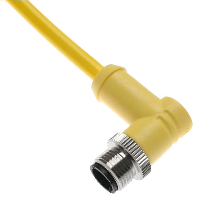 Mencom MDC-3MPX-5M-R MDC, Cordset, 3 Pole, Male Right Angle, 5M, 18awg, 4A, Yellow, PVC, Nickel Plated Brass MDC-3MPX-5M-R on Applied Automation